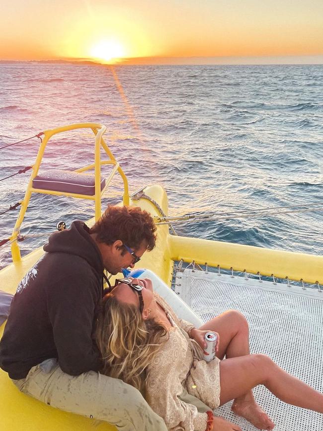 Loved-up Mitch Grimm and Felicity Palmateer. Picture: Instagram