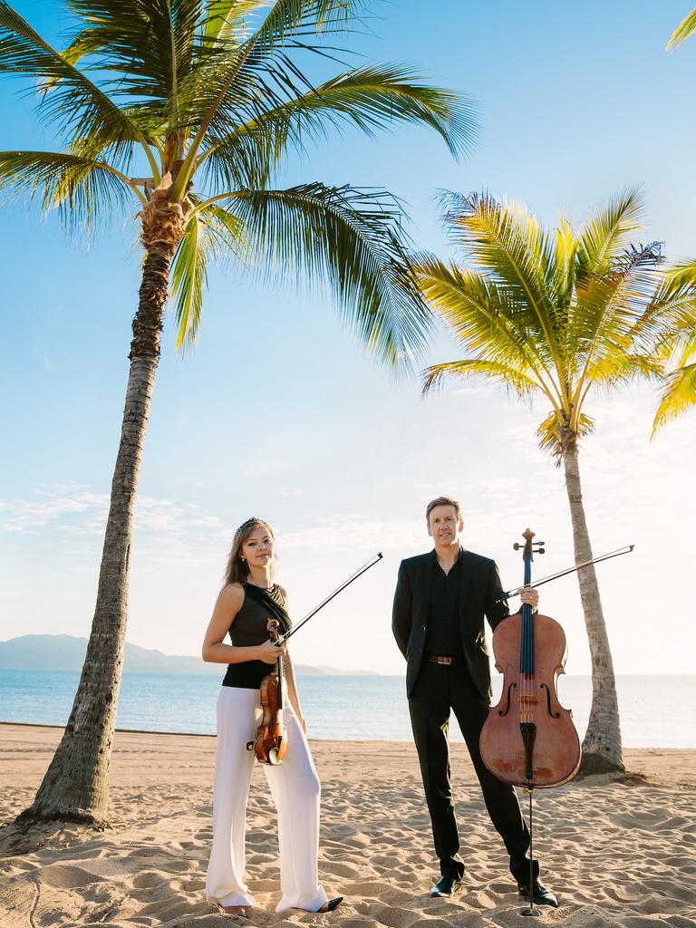 Australian Festival of Chamber Music artists Julian Smiles (cello) and Alexandra Conunova (violin) PHOTO: Andrew Rankin