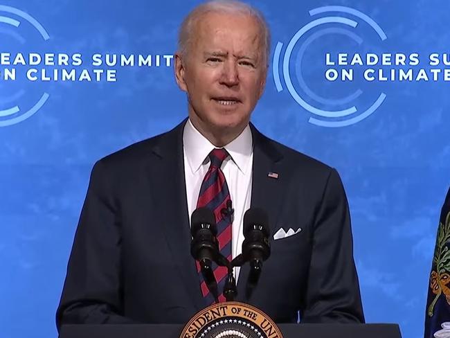 Joe Biden addresses the world at the global climate summit.