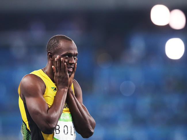 Usain Bolt of Jamaica in the Men's 200m Semi Final during the Athletics on Day 12 of the Rio 2016 Olympic Games. Picture. Phil Hillyard