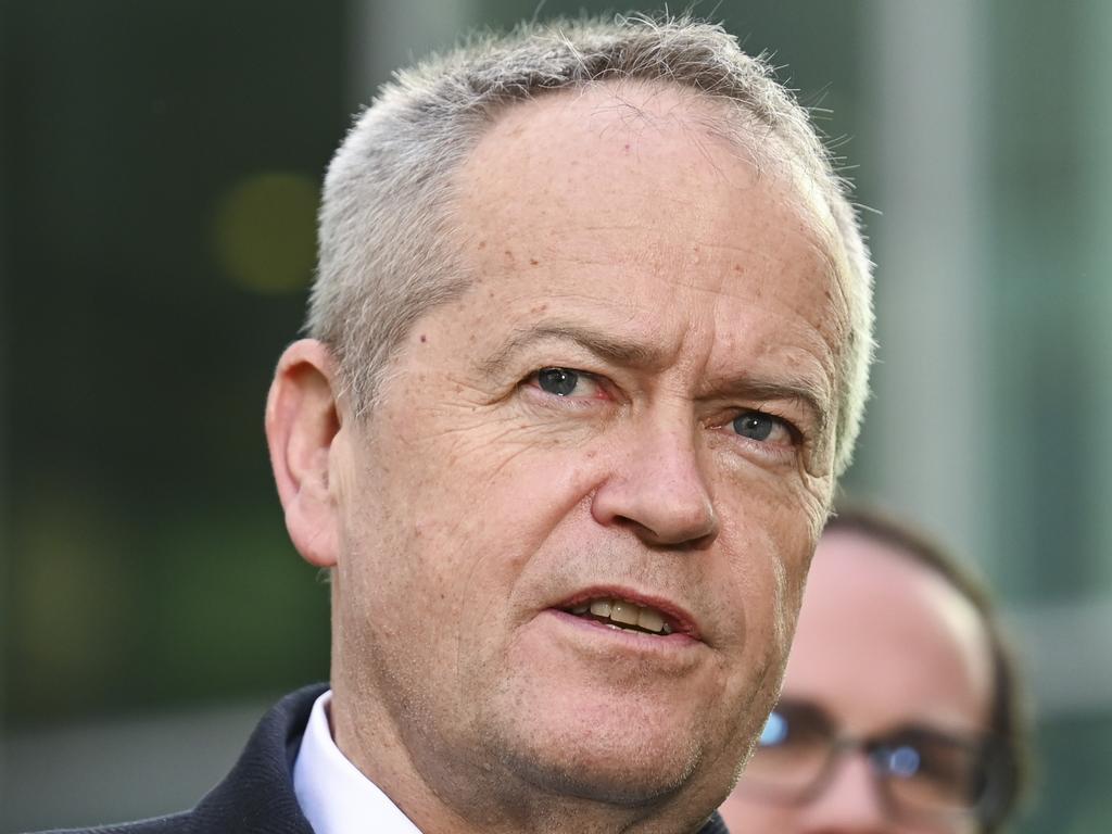 CANBERRA, Australia - NewsWire Photos - June 27, 2024: NDIS and Government Services Minister Bill Shorten and Minister for Veterans' Affairs of Australia Matt Keogh hold a press conference at Parliament House in Canberra. Picture: NewsWire / Martin Ollman