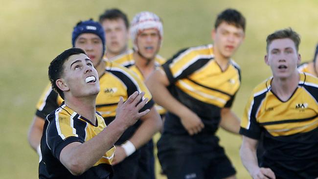 ISA1's Joe Walsh eyes the ball in rugby selection trials. Picture: John Appleyard