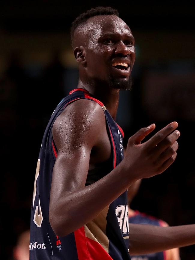 Forestville’s Majok Deng scored 26 points in the Eagles’ thrilling loss to Norwood on Saturday night. Picture: AAP/James Elsby