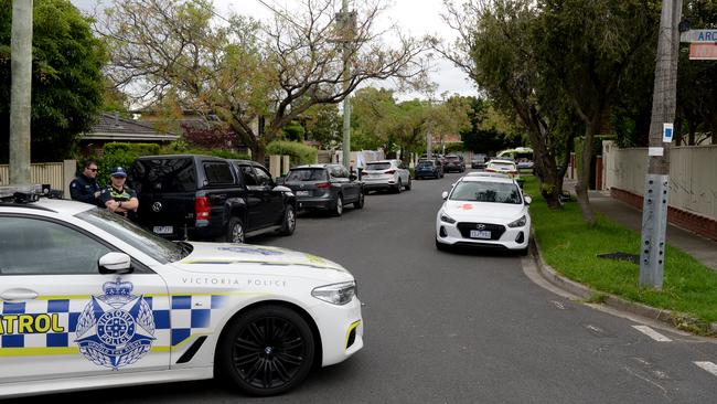 The street was cordoned off while the incident unfolded. Picture: Andrew Henshaw