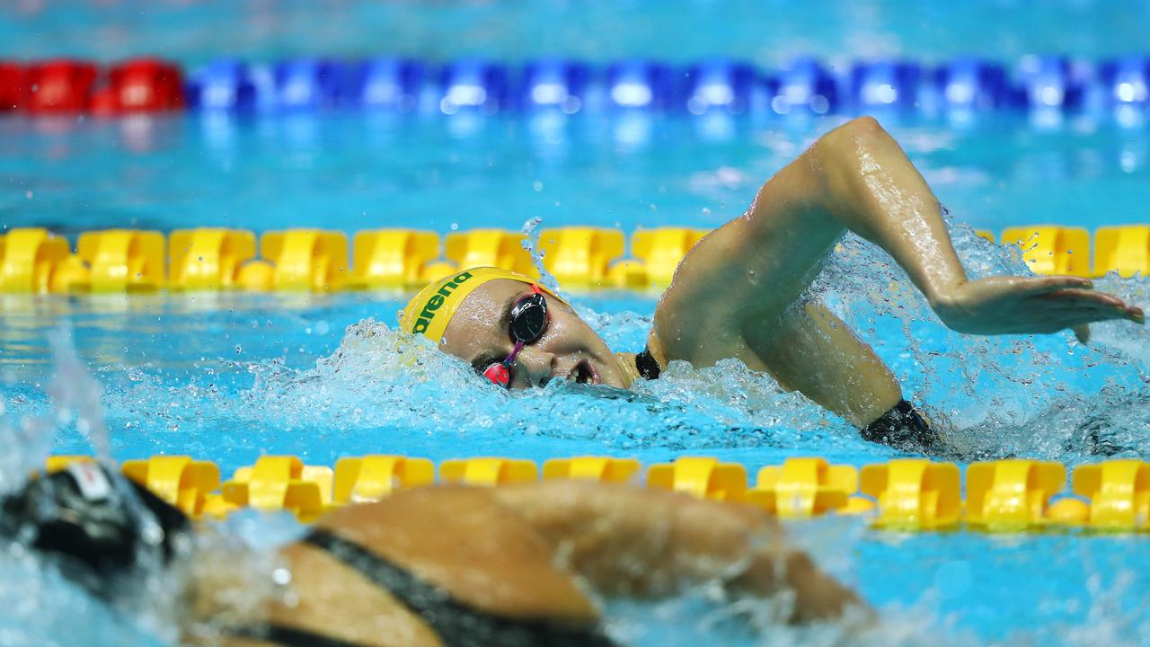 Titmus and Ledecky go head-to-head at the FINA World Championships in 2019. Picture: Clive Rose/Getty Images