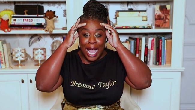 Emmy-winner Uzo Aduba used her outfit to make a statement, paying tribute to Breonna Taylor. Picture: Foxtel