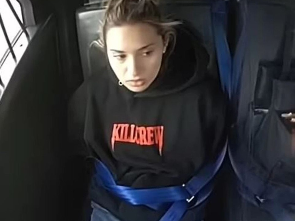 Bodycam footage shows her asking police, ‘Am I in trouble?’ Picture: Supplied