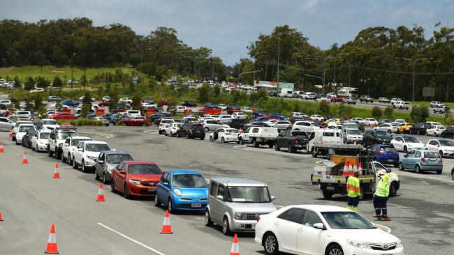 Queues at one of many Gold Coast testing sites. Picture: Supplied