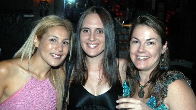 Radio presenter Lisa Fernandez with Jacqui Kassulke and Emma Valentine at Sugar Nightclub for the innaugural Adelaide Scene Awards in 2005.