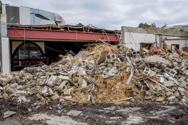 Demolition at the old Cav's Steakhouse location in Labrador. Picture: Jerad Williams