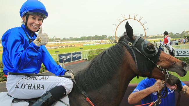 SYDNEY, AUSTRALIA - NOVEMBER 30: Kathy O'Hara on Ranier returns to scale after winning race 7 the Iron Jack Festival Stakes during Sydney Racing at Rosehill Gardens on November 30, 2019 in Sydney, Australia. (Photo by Mark Evans/Getty Images)