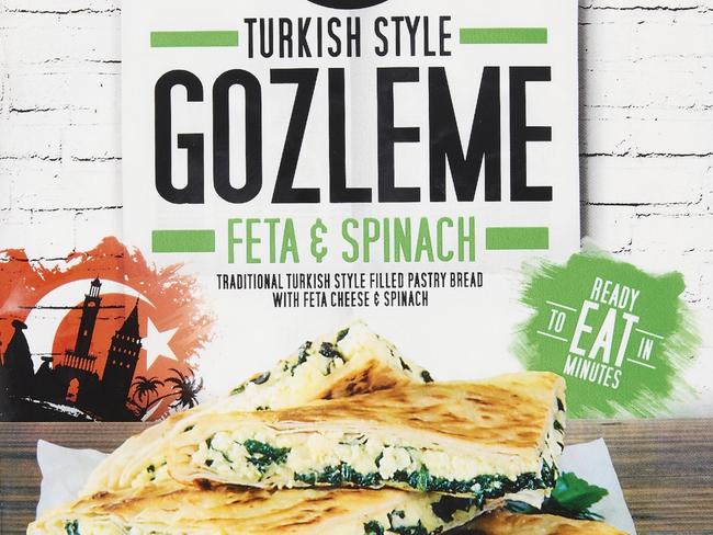 Winning products for ALDI People’s Picks Awards for Australian shoppers' favourite items. Freezer: Urban Eats Spinach and Feta Gozleme