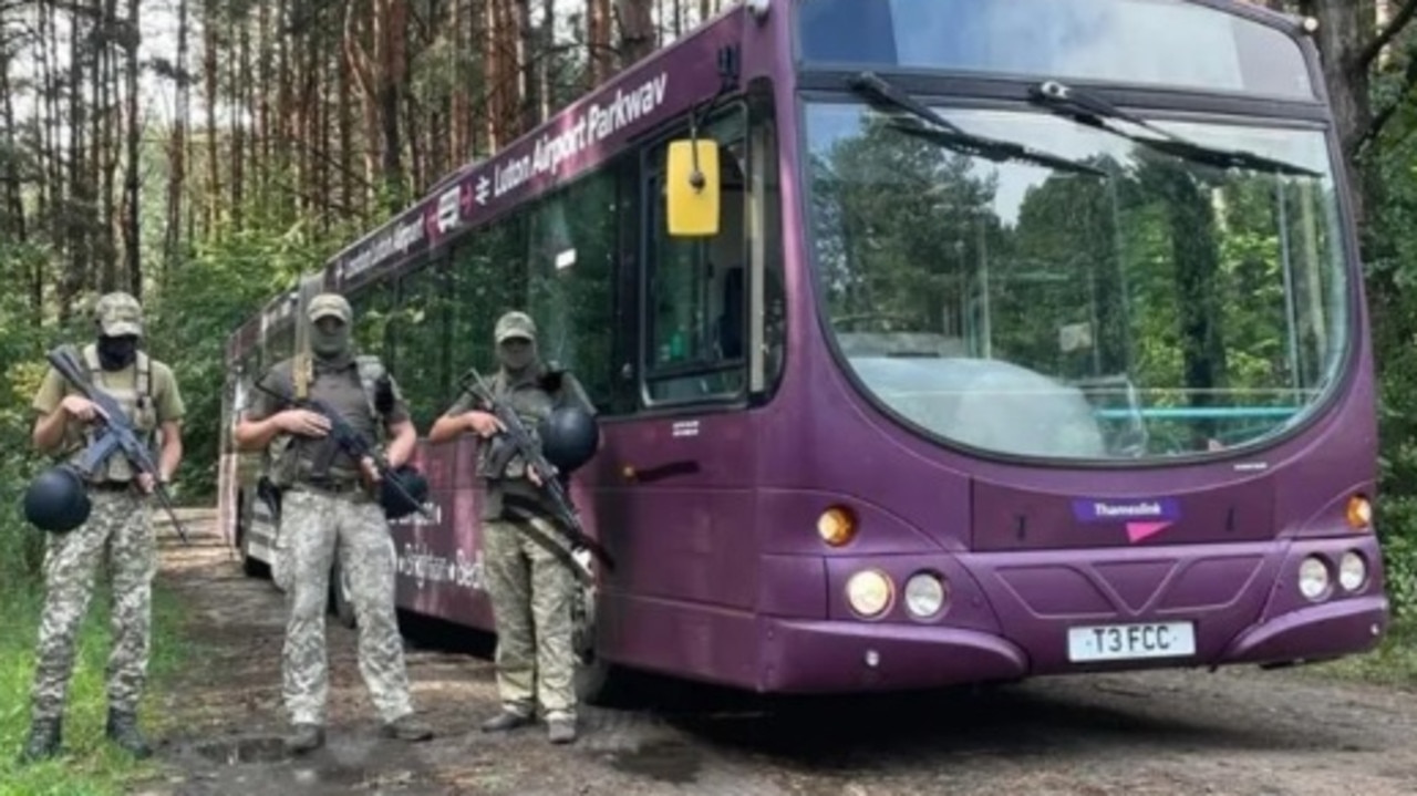 Bendy buses from Luton Airport in the UK are being used in Ukraine in the battle against Vladimir Putin’s war machine. Picture: The Go Ahead Group