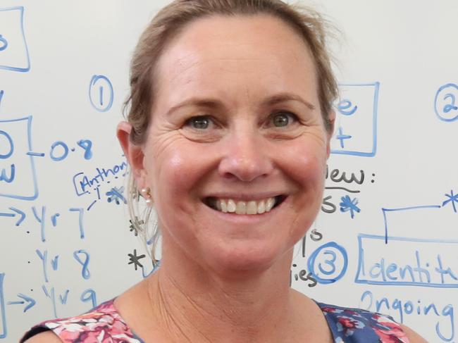 New Benowa State High School principal Alison Fahlbusch at work. Picture Glenn Hampson