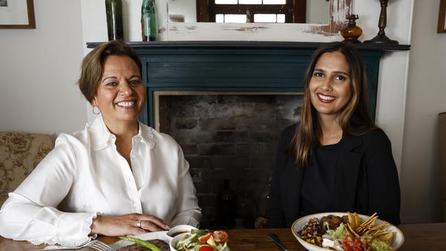 Greenway MP Michelle Rowland and Daily Telegraph journalist Angira Bharadwaj at the Fiddler pub in Rouse Hill. Picture: Damian Shaw