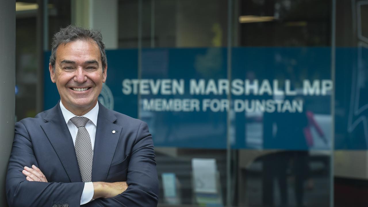 Former premier Steven Marshall outside his Dunstan electorate office. Picture: Roy VanDerVegt