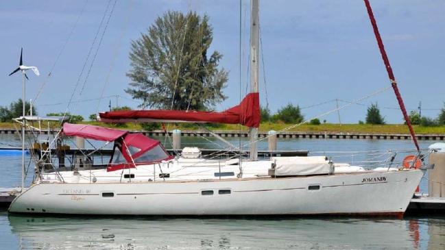 Luke Cook allegedly used this 41-foot sailing yacht to smuggle the methamphetamine into Thailand. Picture: supplied