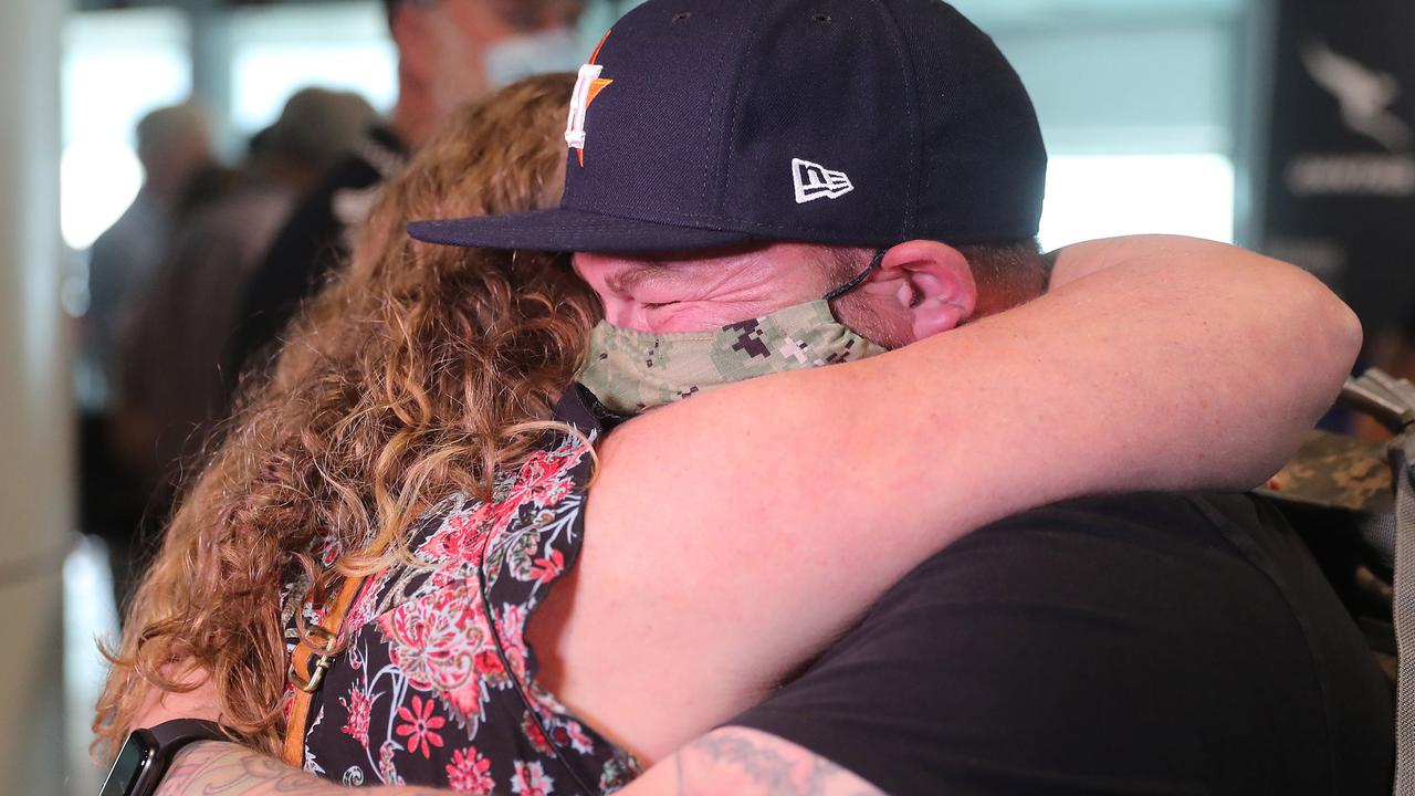 Nick and Cathy Dempsey are reunited. Picture: Peter Wallis