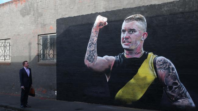 Tigers fans are expected to flock to the mural in Alfred St in Richmond. Picture: Ian Currie