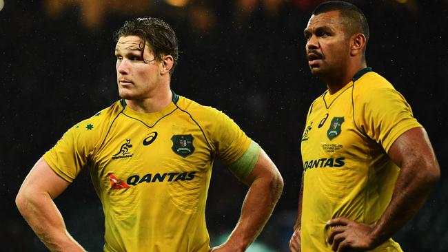Michael Hooper and Kurtley Beale were both shown first half yellow cards.