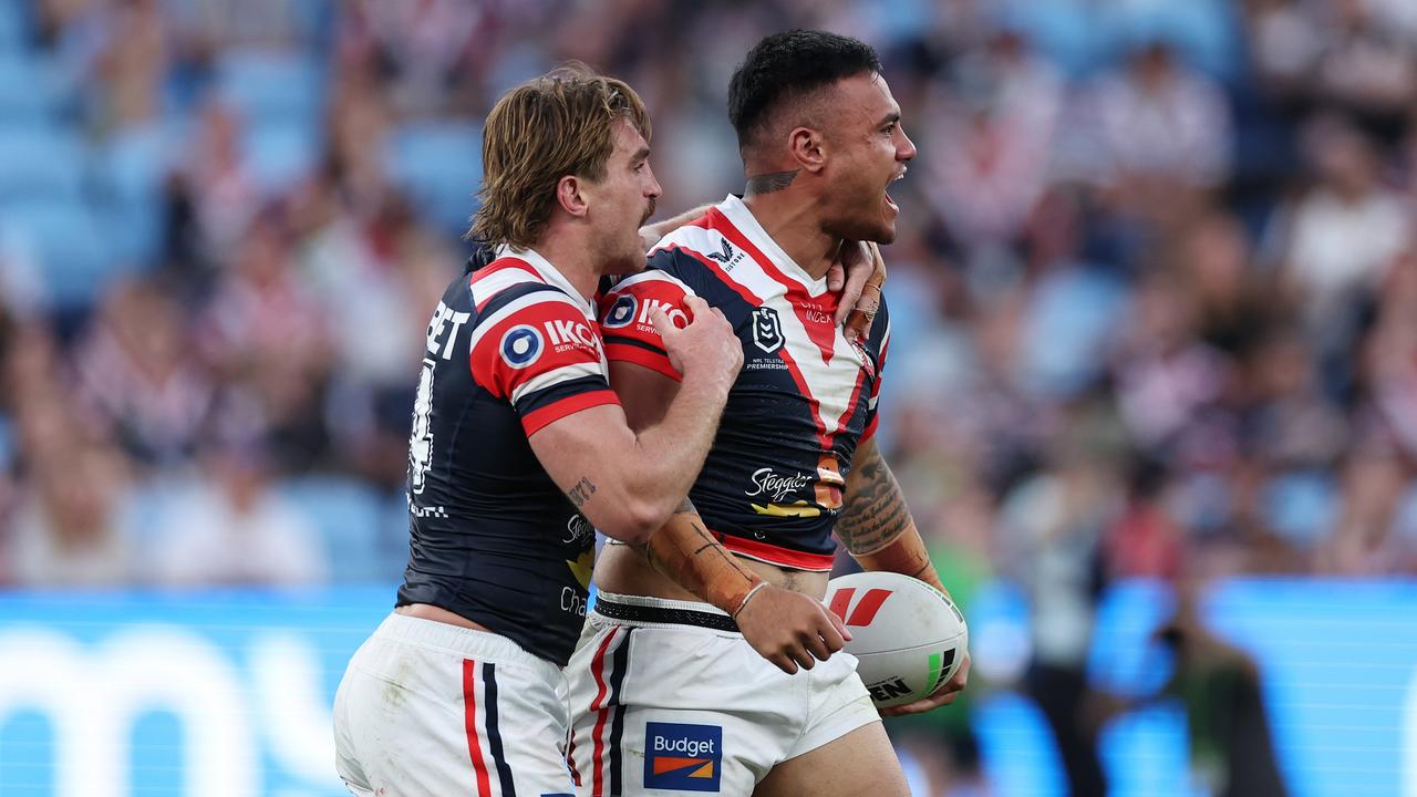 Spencer Leniu is expecting to be sledged on Friday night as he prepares to take on the Panthers for the first time since he joined the Roosters. Picture: Cameron Spencer/Getty Images