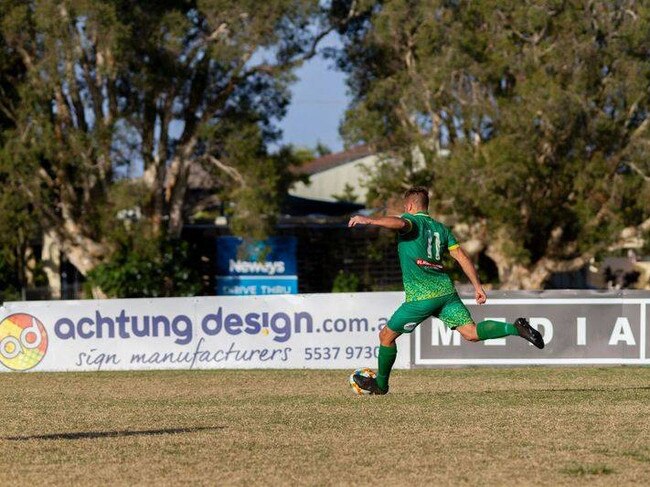 Kingscliff Wolves star Ryan Zietlow in full flight. Pic: Supplied.