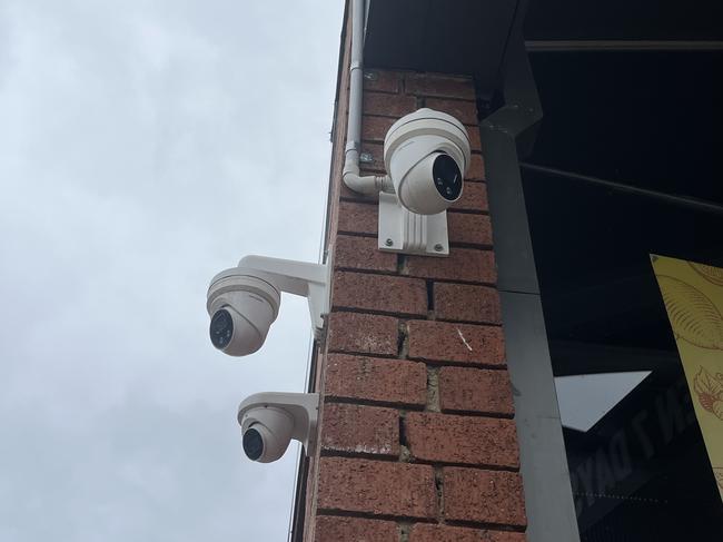 Security cameras in the Montrose shopping strip have been turned off.