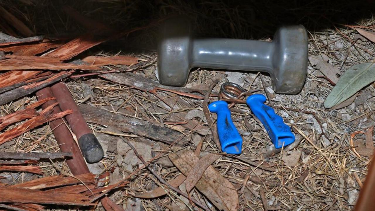 Weights and a hand-strengthening device were also inside the hide. Picture: Supplied