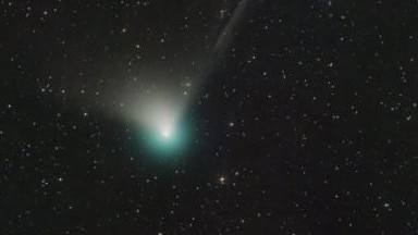 The green comet is making its closest approach to Earth in 50,000 years. Picture: Twitter/Dan Barlett