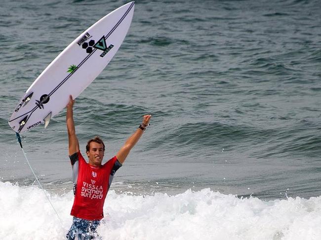 Jordy Lawler after winning the Sydney Surf Pro. Picture: Ethan Smith/Surfing NSW.