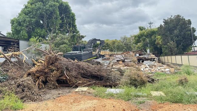 A building site in Aspley was left unattended despite TC Alfred making his landfall within days. Picture: Dominique Wood