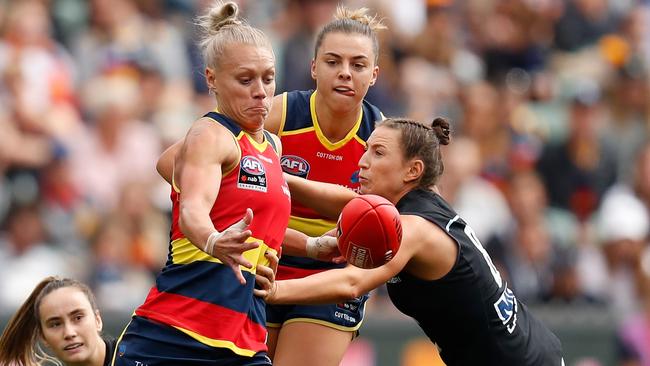 Adelaide star Erin Phillips in action during the AFLW grand final. Picture: AFL Photos