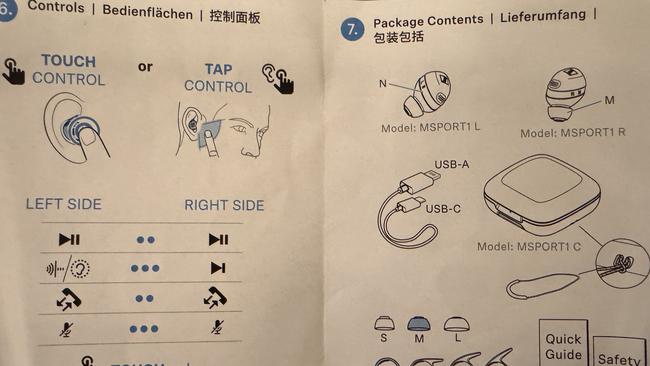 The Sennheiser Momentum Sport's instructions are sparse but worth mastering.