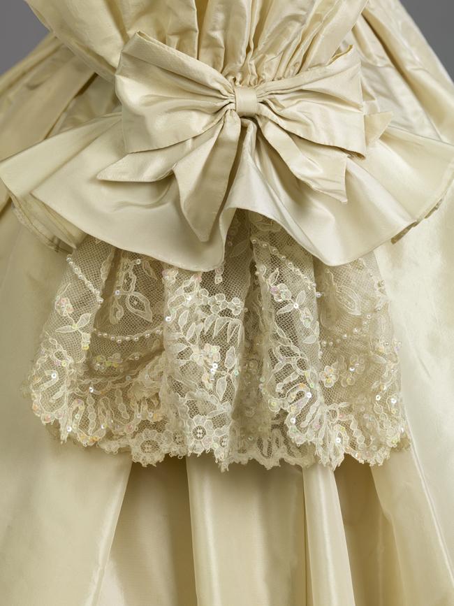 Some of the detail on Diana’s wedding gown. Picture: Royal Collection Trust