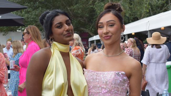 Gayathiri Velan and Ebony Dinsdale at the Rockhampton Jaguar Land Rover Pop-Up Polo on June 3, 2023. Picture: Aden Stokes
