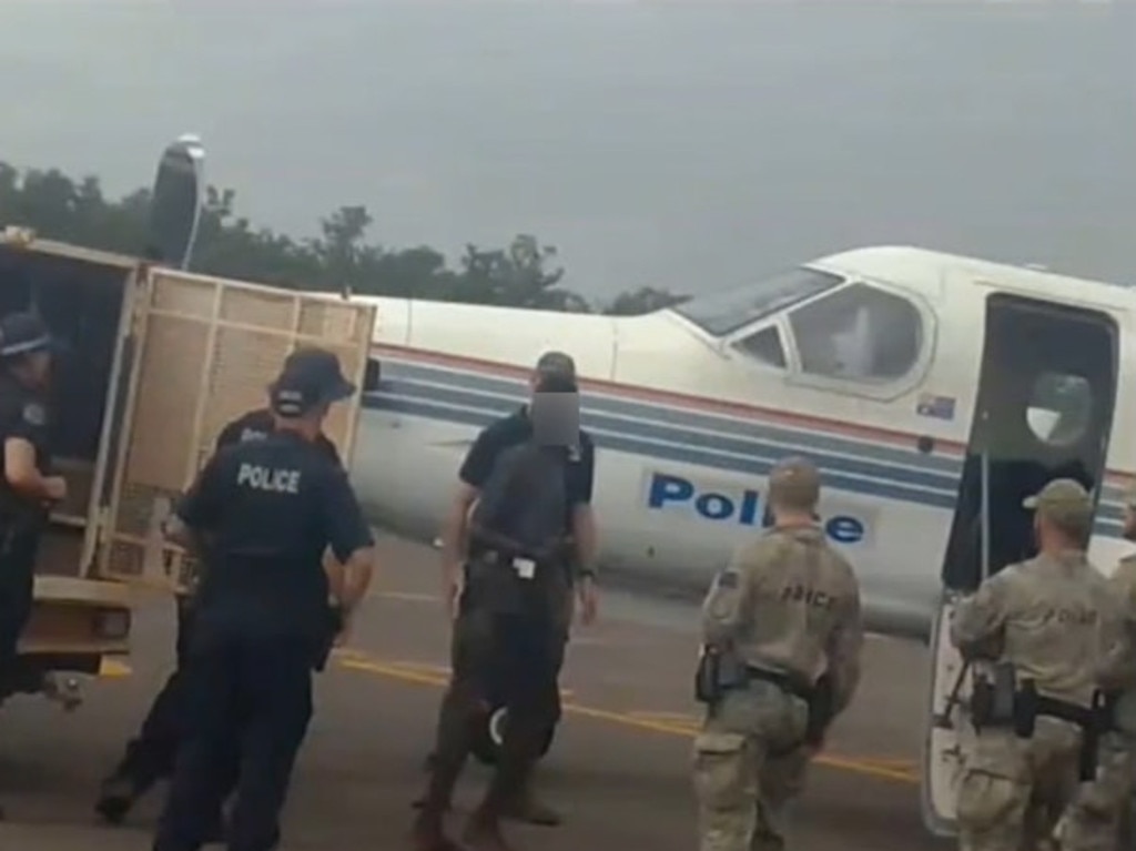 Police in Wadeye where a man has been killed and dozens of homes burned to the ground.