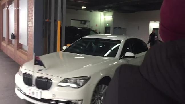 Prime Minister Scott Morrison departs 2GB Studios in Pyrmont