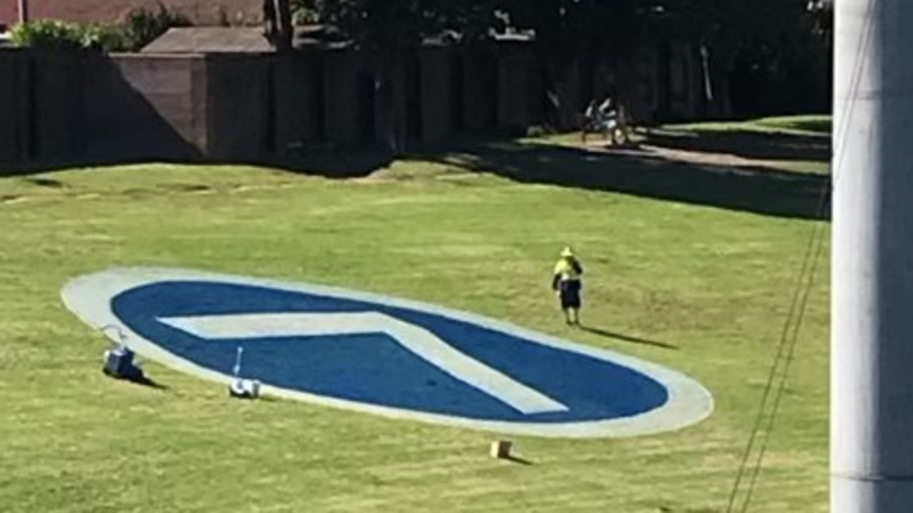 Tom Raudonikis’s famous No.7 has been painted on the hill at Henson Park.