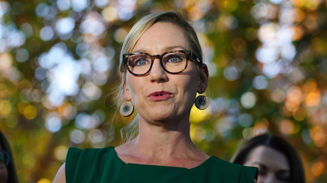 Newly elected Greens leader Larissa Waters said the party would continue to stand up for human rights, despite criticism over its Palestine stance. Picture: NewsWire / Luis Enrique Ascui