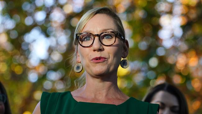 Newly elected Greens leader Larissa Waters said the party would continue to stand up for human rights, despite criticism over its Palestine stance. Picture: NewsWire / Luis Enrique Ascui