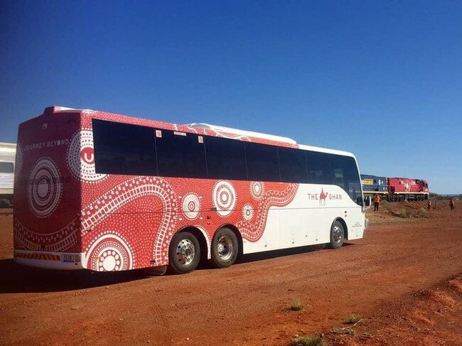 Some passengers on-board the train were taken off and are being transported to Adelaide on a bus. Picture: Keziah Sullivan / 9 News Adelaide