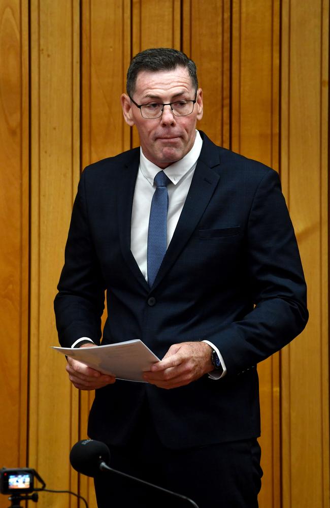 The investiture of newly elected Townsville City Councillors at the council chambers. New Townsville City Council Mayor Troy Thompson. Picture: Evan Morgan