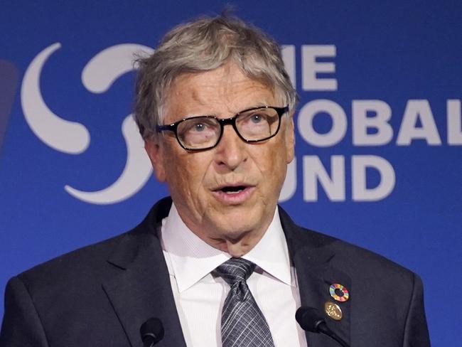 FILE - Bill Gates speaks during the Global Fund's Seventh Replenishment Conference, Sept. 21, 2022, in New York.  (AP Photo/Evan Vucci, File)