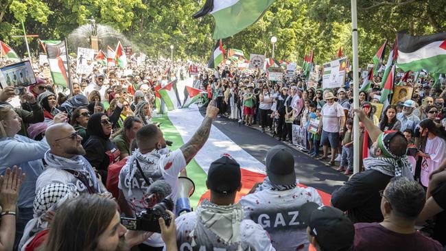 Tens of thousands of protesters attended a Sydney CBD pro-Palestine rally. Picture: Monique Harmer