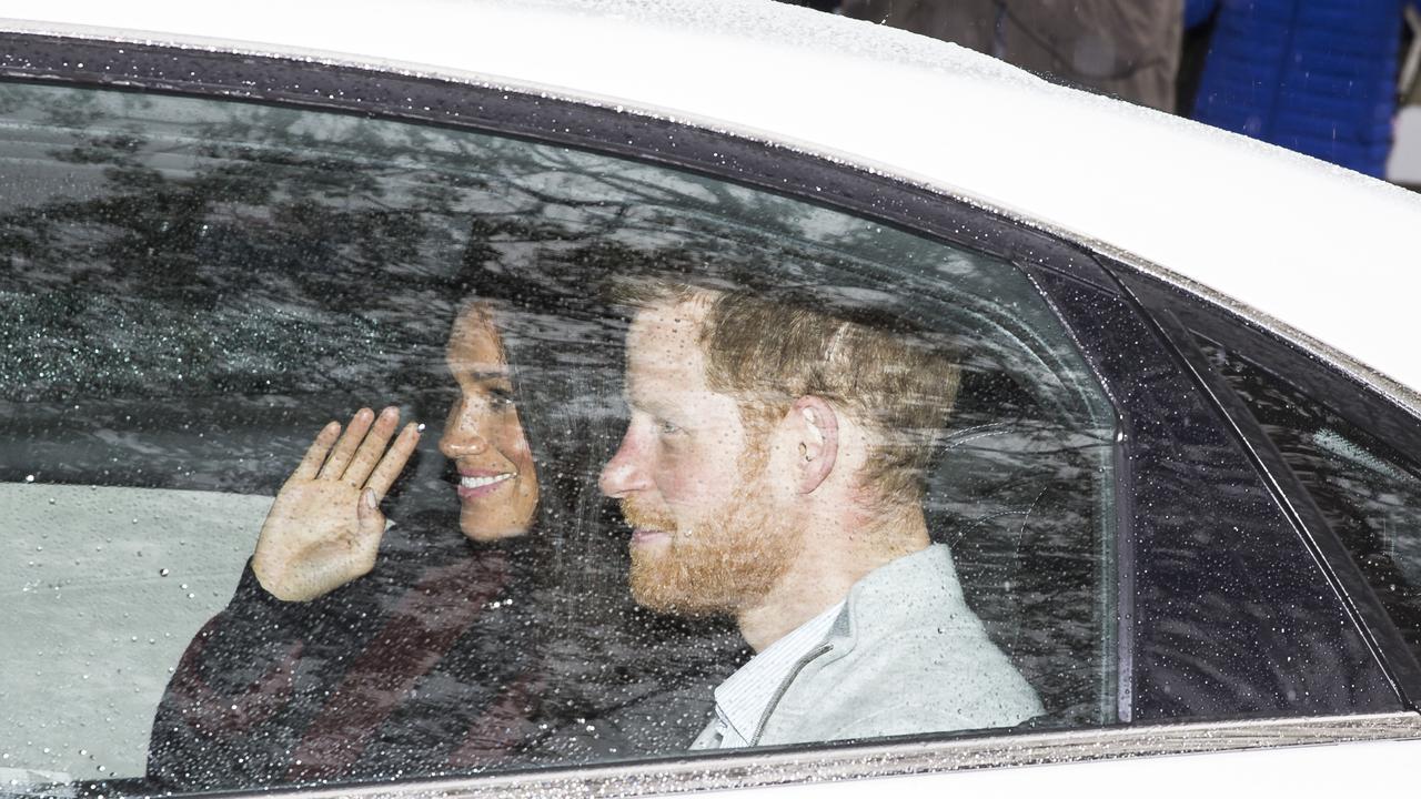 Prince Harry and Meghan Markle arrive at Admiralty House in Kirribilli. Picture: Dylan Robinson