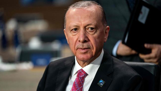 Turkey’s President Recep Tayyip Erdogan, condemned the opening ceremony for “immorality against all Christians.” Picture: Kent Nishimura/Getty Images/AFP