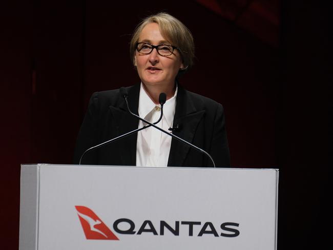 MELBOURNE, AUSTRALIA - NewsWire Photos NOVEMBER 3, 2023: Qantas CEO Vanessa Hudson is seen during the Qantas Annual General Meeting (AGM), in Melbourne.Picture: NCA NewsWire / Luis Ascui