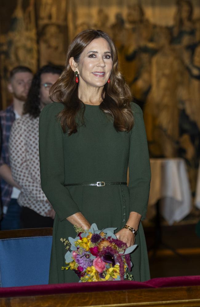 Queen Mary of Denmark arrives at the annual party held at Copenhagen University on November 8, 2024 in Copenhagen, Denmark. Picture: Martin Sylvest Andersen/Getty Images