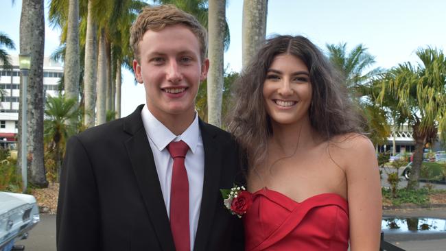 Riley Rasmussen and Elli Bezzina at the Sarina State High School formal at the MECC, Mackay, on Thursday November 19. Picture: Zizi Averill