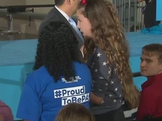 Schoolgirl’s powerful question to Clinton